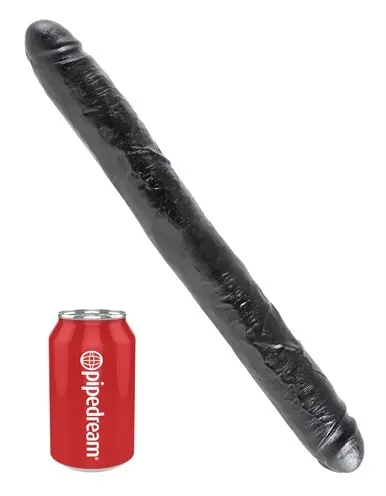 King Cock 16 Inch Thick Double  Dildo - Black