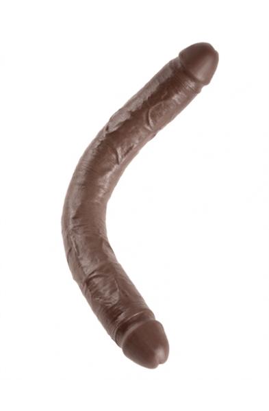 King Cock 16" Thick Double Dildo - Brown