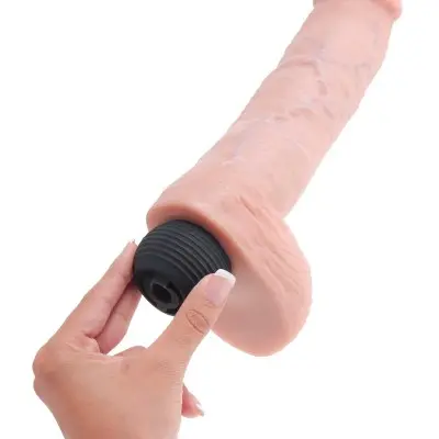 King Cock 11 Inch Squirting Cock With Balls - Flesh