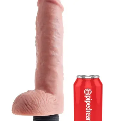 King Cock 11 Inch Squirting Cock With Balls - Flesh