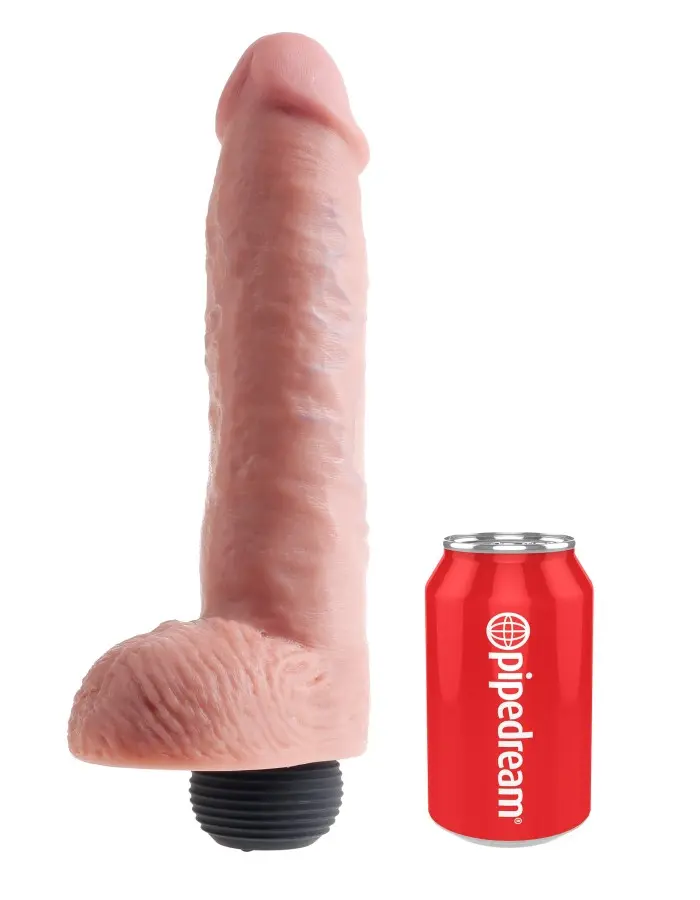 King Cock 11 Inch Squirting Cock With Balls - Flesh