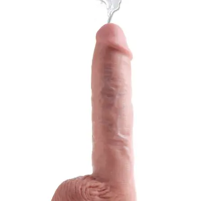 King Cock 11 Inch Squirting Cock With Balls - Flesh