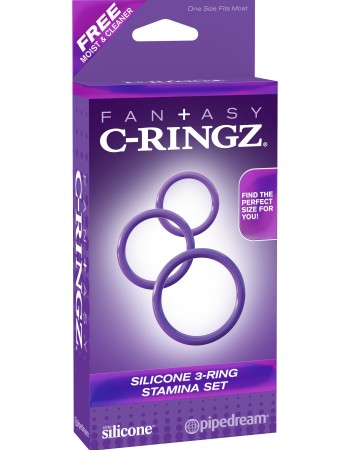 Fantasy C-Ringz Silicone Piece Stamina Set  - Purple