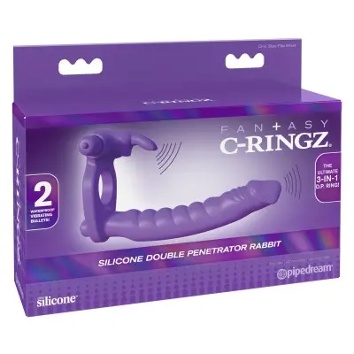 Fantasy C-Ringz Silicone Double Penetrator Rabbit - Purple