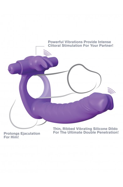 Fantasy C-Ringz Silicone Double Penetrator Rabbit - Purple