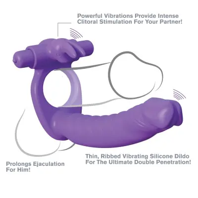 Fantasy C-Ringz Silicone Double Penetrator Rabbit - Purple