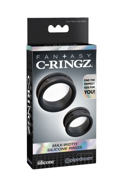 Fantasy C-Ringz Max Width Silicone Rings - Black