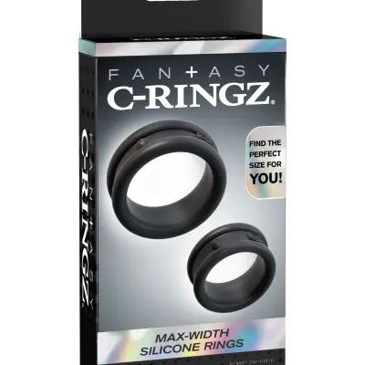 Fantasy C-Ringz Max Width Silicone Rings - Black