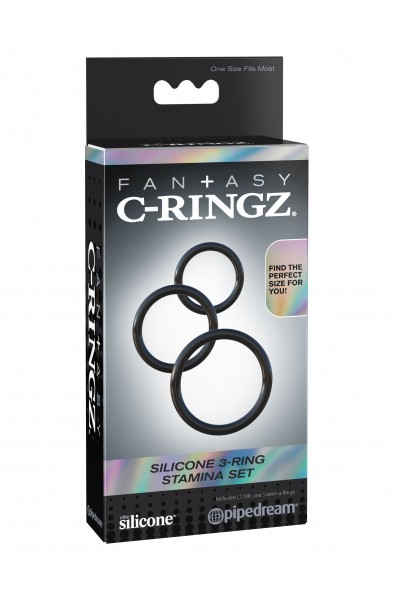 Fantasy C-Ringz Silicone Ring Stamina Set - Black