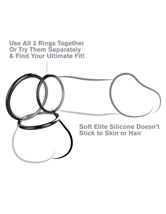 Fantasy C-Ringz Silicone Ring Stamina Set - Black