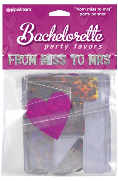 Bachelorette Party Favors - From Miss to Mrs. Banner