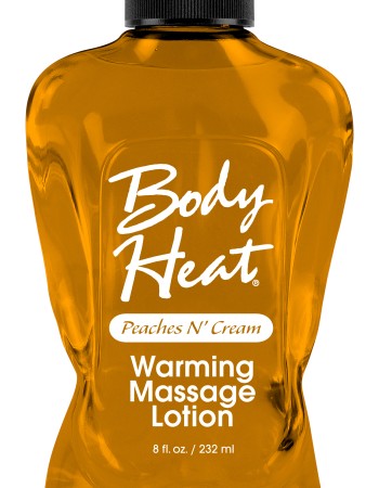 Body Heat Warming Massage Lotion - 8 Fl. Oz. - Peaches n' Cream