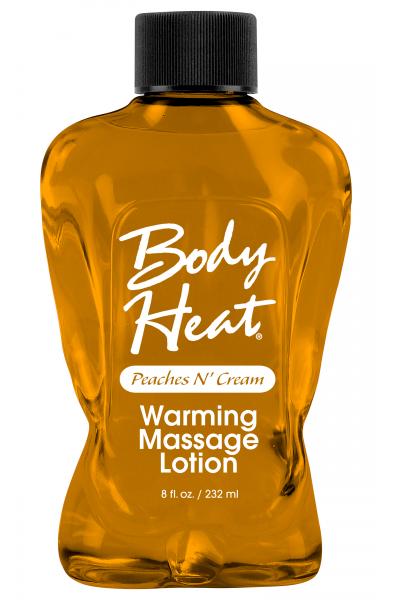 Body Heat Warming Massage Lotion - 8 Fl. Oz. - Peaches n' Cream