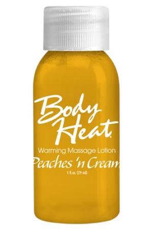 Body Heat Warming Massage Lotion - 1 Fl. Oz. - Peaches n' Cream