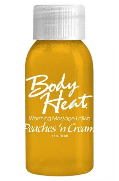 Body Heat Warming Massage Lotion - 1 Fl. Oz. - Peaches n' Cream