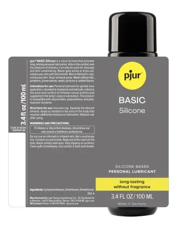 Pjur Basic Silicone - 3.4 Fl. Oz. 100ml