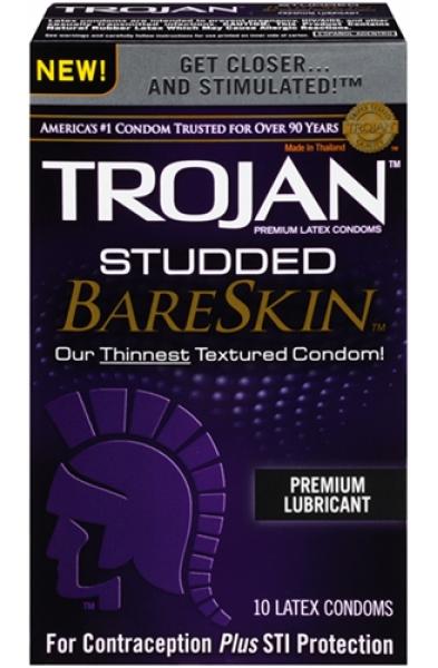 Trojan Studded Bareskin - 10 Pack