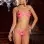 2pc Peek-a-Boo Bra and Crotchless Thong - Medium/large - Pink