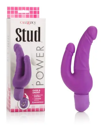 Waterproof Power Stud Over and Under Dong - Purple