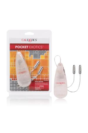 Pocket Exotics Dual Heated Whisper Bullets - Clear