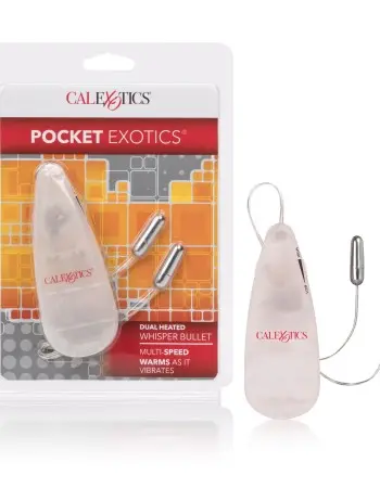 Pocket Exotics Dual Heated Whisper Bullets - Clear