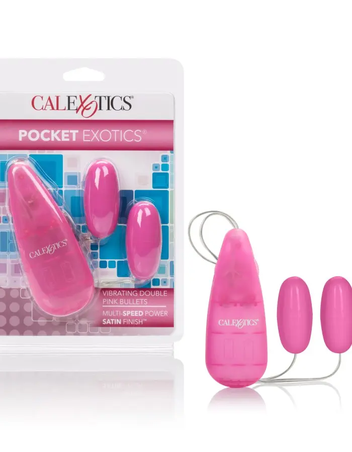 Pocket Exotics Vibrating Double Pink Passion Bullets - Pink