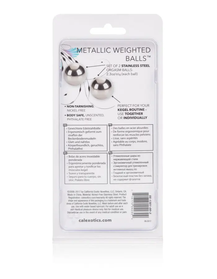 Weighted Orgasm Balls Metallic - Silver