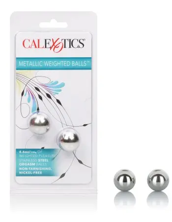 Weighted Orgasm Balls Metallic - Silver