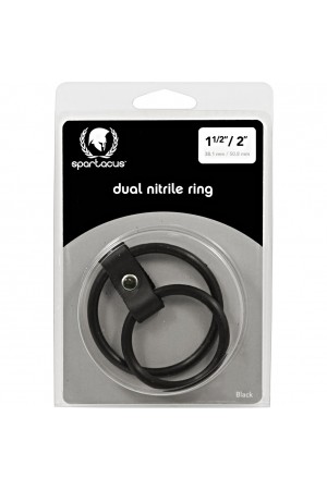 Nitrile Dual Cock Ring - Black