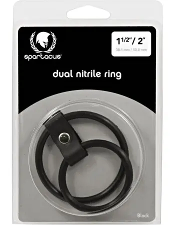 Nitrile Dual Cock Ring - Black