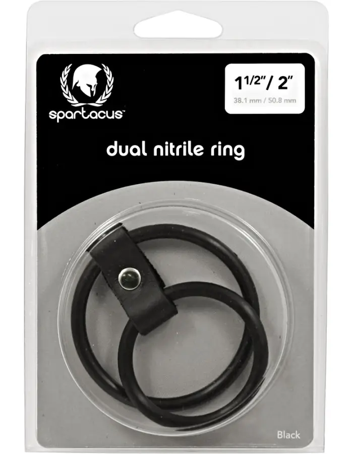 Nitrile Dual Cock Ring - Black