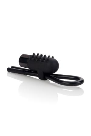 10-Function Vibrating Silicone Stud Lasso - Black