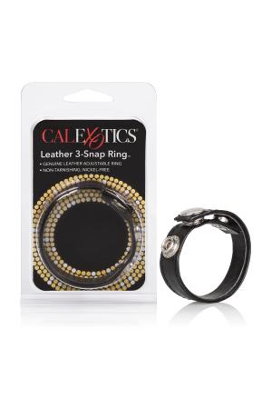 Leather Black 3-Snap Ring