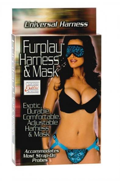 Furplay Harness and Mask - Blue Leopard