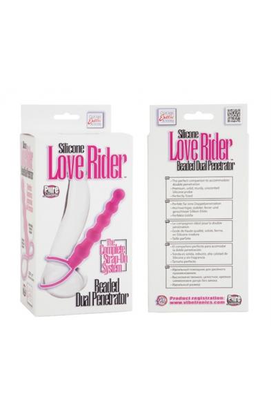 Silicone Love Rider Beaded Dual Penetrator - Pink