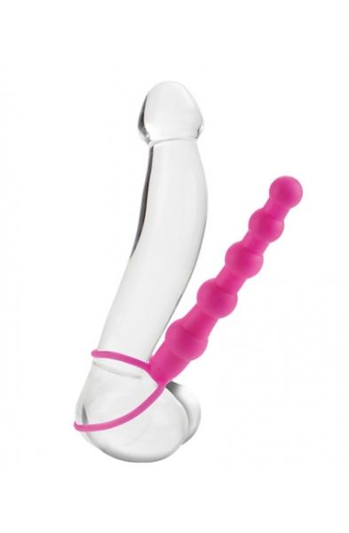 Silicone Love Rider Beaded Dual Penetrator - Pink