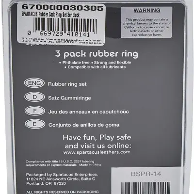 Rubber Cock Ring Set - Black