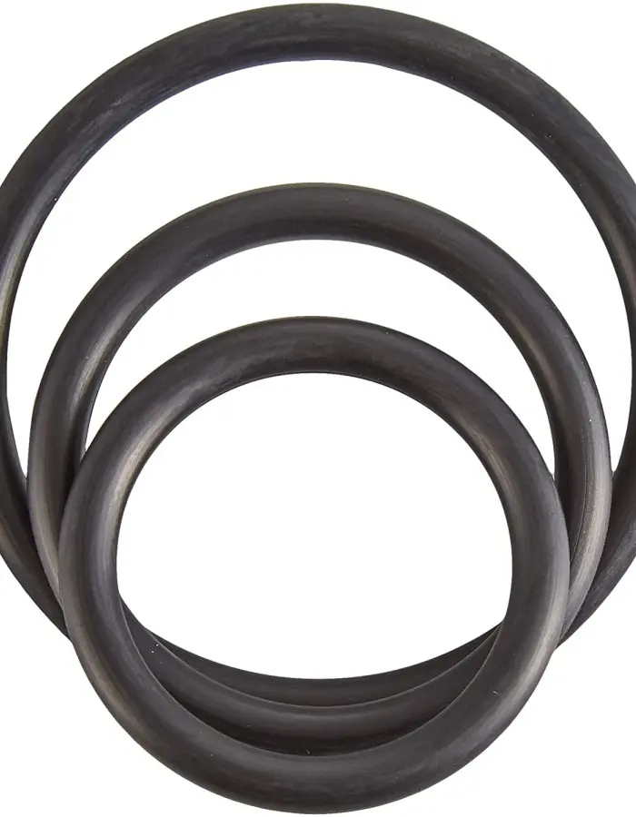 Rubber Cock Ring Set - Black
