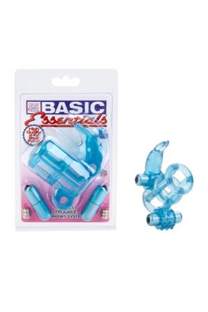 Basic Essential Double Trouble Vibrating Support System - Blue