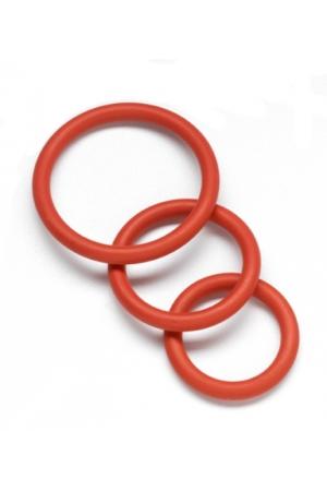 Nitrile Cock Ring Set - Red