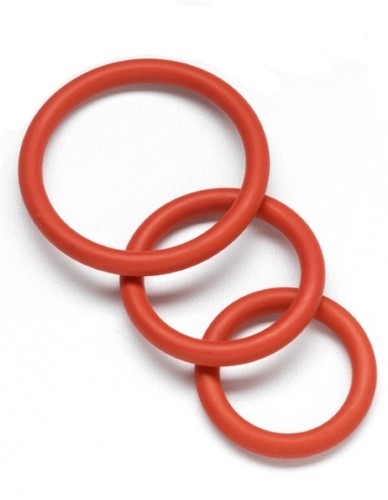 Nitrile Cock Ring Set - Red