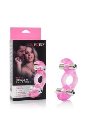 Silicone Triple Orgasm Erection Enhancer - Pink