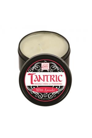 Tantric Soy Massage Candle With Pheromones White 4 Oz - Lavender