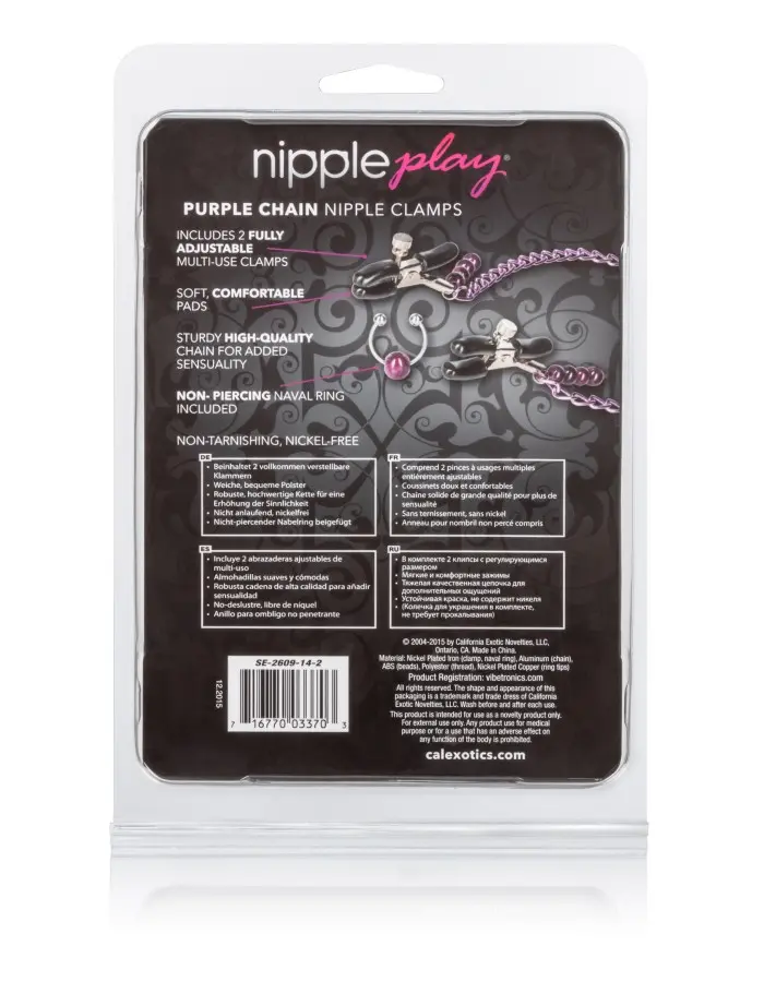 Purple Chain Nipple Clamps
