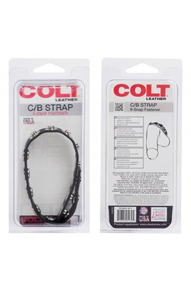 Colt 8 Snap Fastener Leather Strap - Black