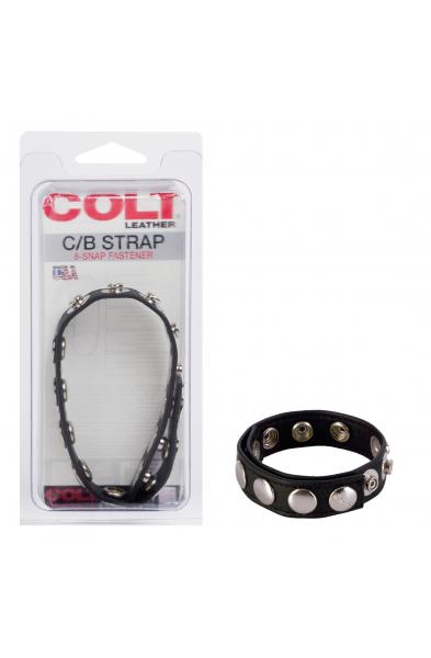 Colt 8 Snap Fastener Leather Strap - Black