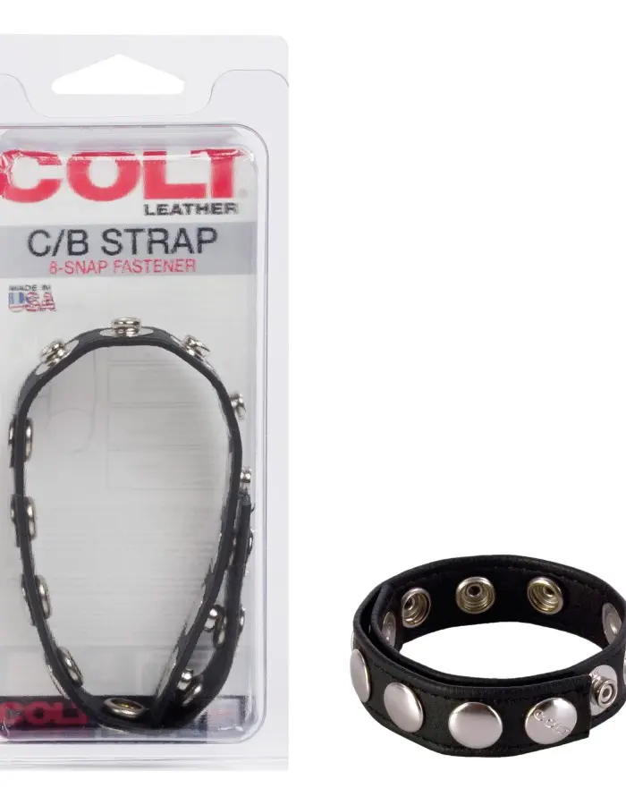 Colt 8 Snap Fastener Leather Strap - Black
