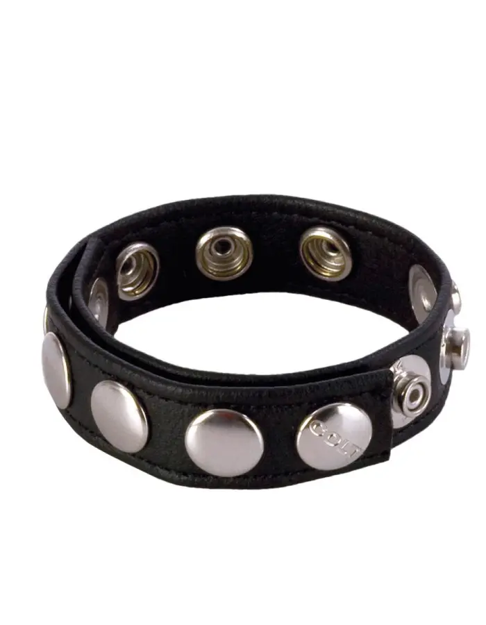 Colt 8 Snap Fastener Leather Strap - Black