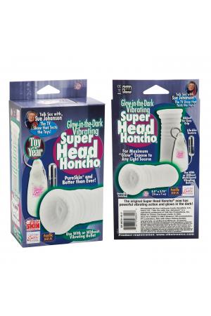 Sue Johanson Glow-in-the-Dark Vibrating Super Head Honcho - White