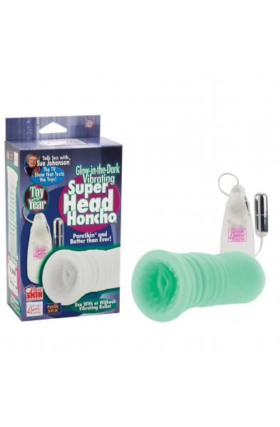 Sue Johanson Glow-in-the-Dark Vibrating Super Head Honcho - White